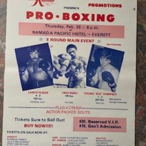 1984 February 23 Ranier Beer Pro Boxing. Everett, WA. Lance Olson vs Fred Reed