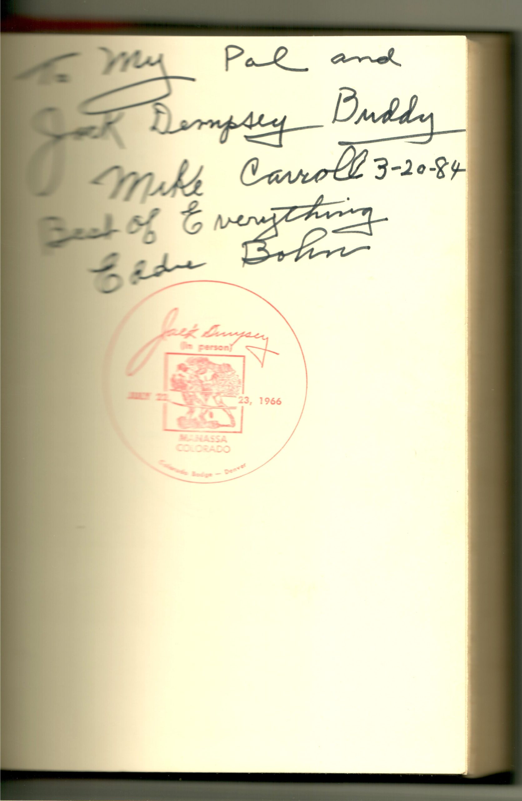 Dempsey, Jack with Barbara Dempsey - Dempsey INSCRIBED - Image 2