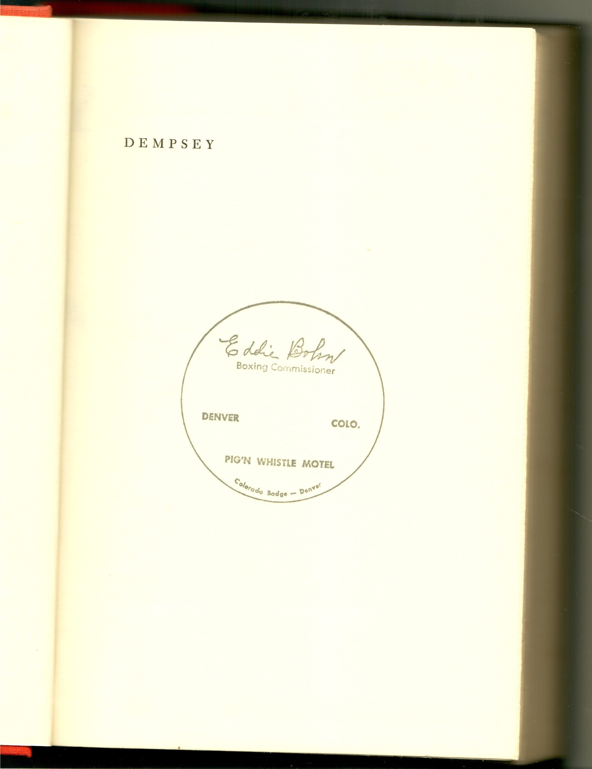 Dempsey, Jack with Barbara Dempsey - Dempsey INSCRIBED - Image 3