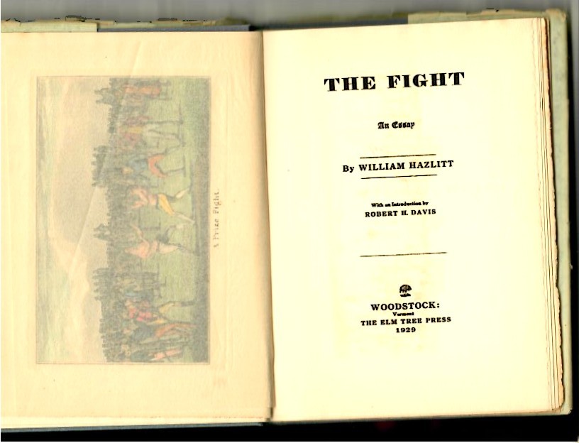 Hazlitt, William - The Fight - Limited edition hardcovers ($75 & $35) - Image 3