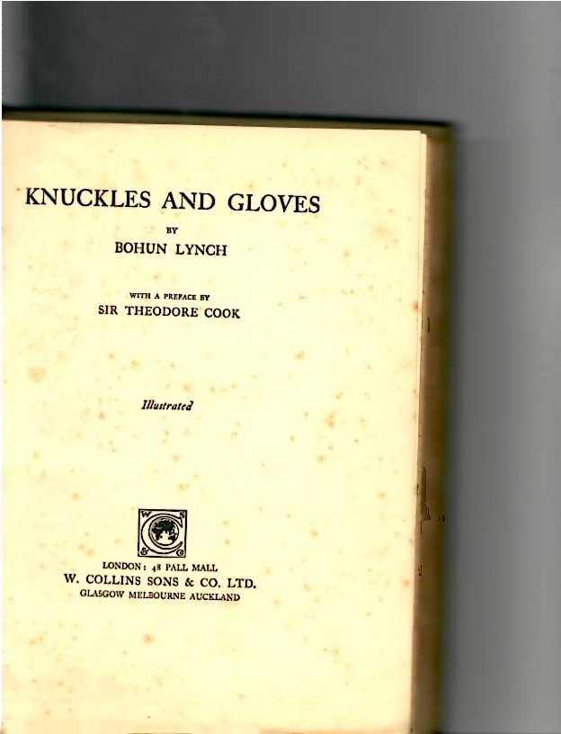 Lynch, Bohun - Knuckles and Gloves 1922 1st edition - Image 2