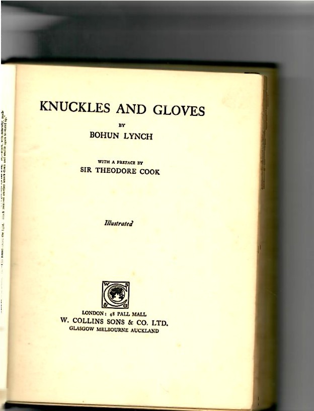 Lynch, Bohun - Knuckles and Gloves 1922 1st edition - Image 2